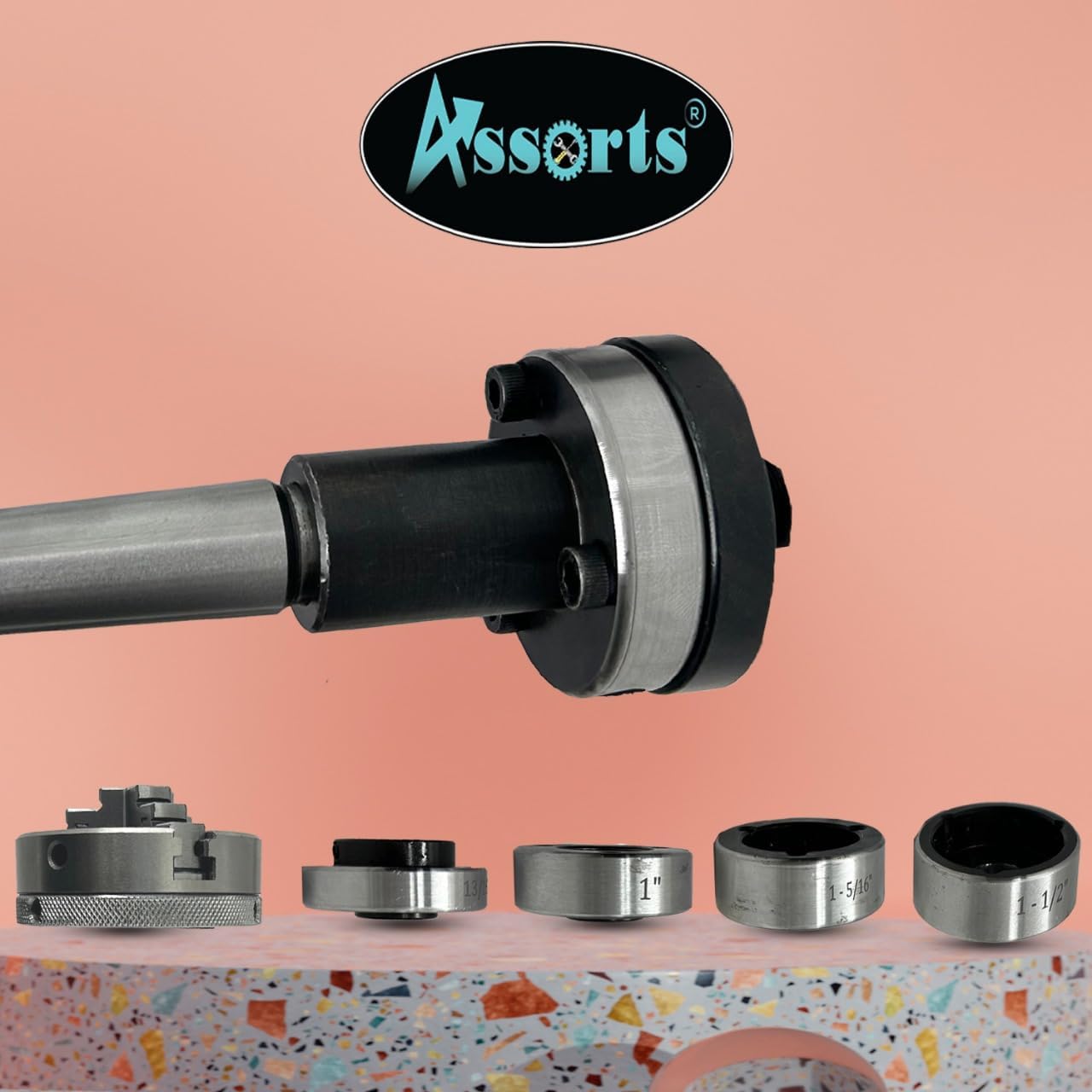 Lathe Tailstock Die Holder 2MT Shank- Tapping Threading Reaming Drilling + 50 mm 3 jaw Self-Centering Chuck