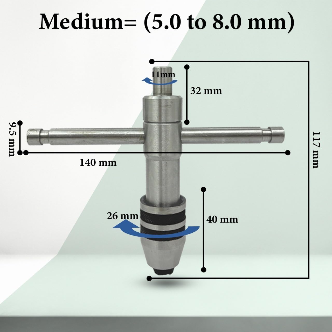 ASSORTS 3-Piece Precision Tap Wrench Set with Rotating Cap - Innovative Design for Enhanced Runout Accuracy