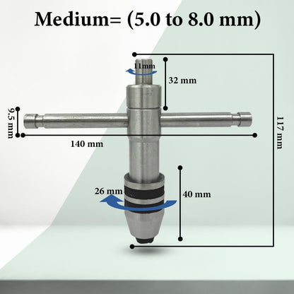ASSORTS 3-Piece Precision Tap Wrench Set with Rotating Cap - Innovative Design for Enhanced Runout Accuracy