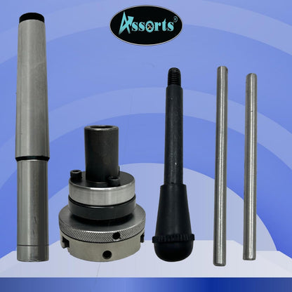 Lathe Tailstock Die Holder 2MT Shank- Tapping Threading Reaming Drilling+ 65 mm 3 jaw Self-Centering Chuck