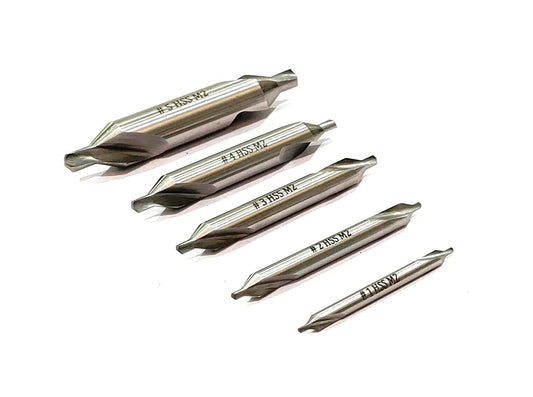 5 Pcs Set Lathe Mill Center Drill Countersink Bit Tooling for Soft Iron, Aluminium, Carbon Steel, Brass,Wood