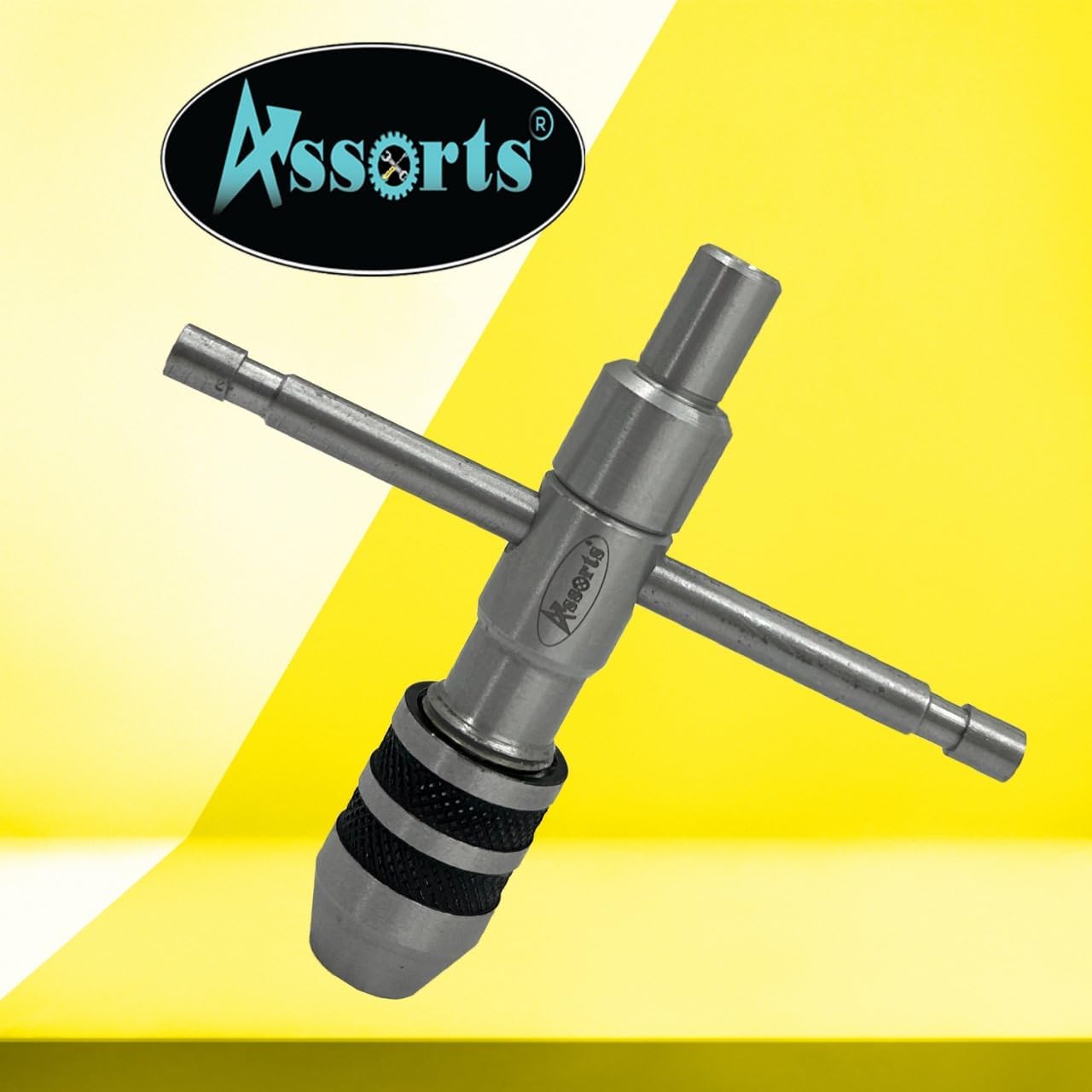 ASSORTS Precision Guiding Tap Wrench with Detachable Spinning Cap - Tool Steel, 1/2" Capacity