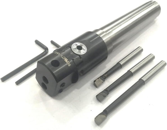 Precision 30 mm Micro Boring Head & MT3 (M12 x 1.75 Drawbar) & 3 boring bars