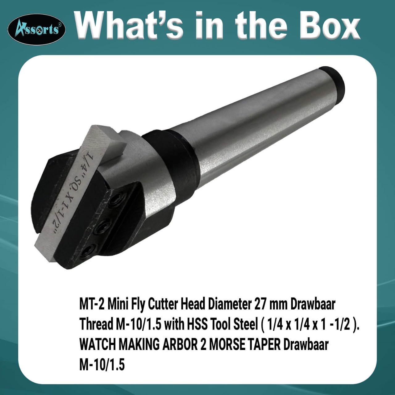MT-2 Mini Fly Cutter Head 27mm Diameter M10/1.5 Thread HSS Tool Steel Morse Taper 2 Arbor Watchmaking & Milling Tool