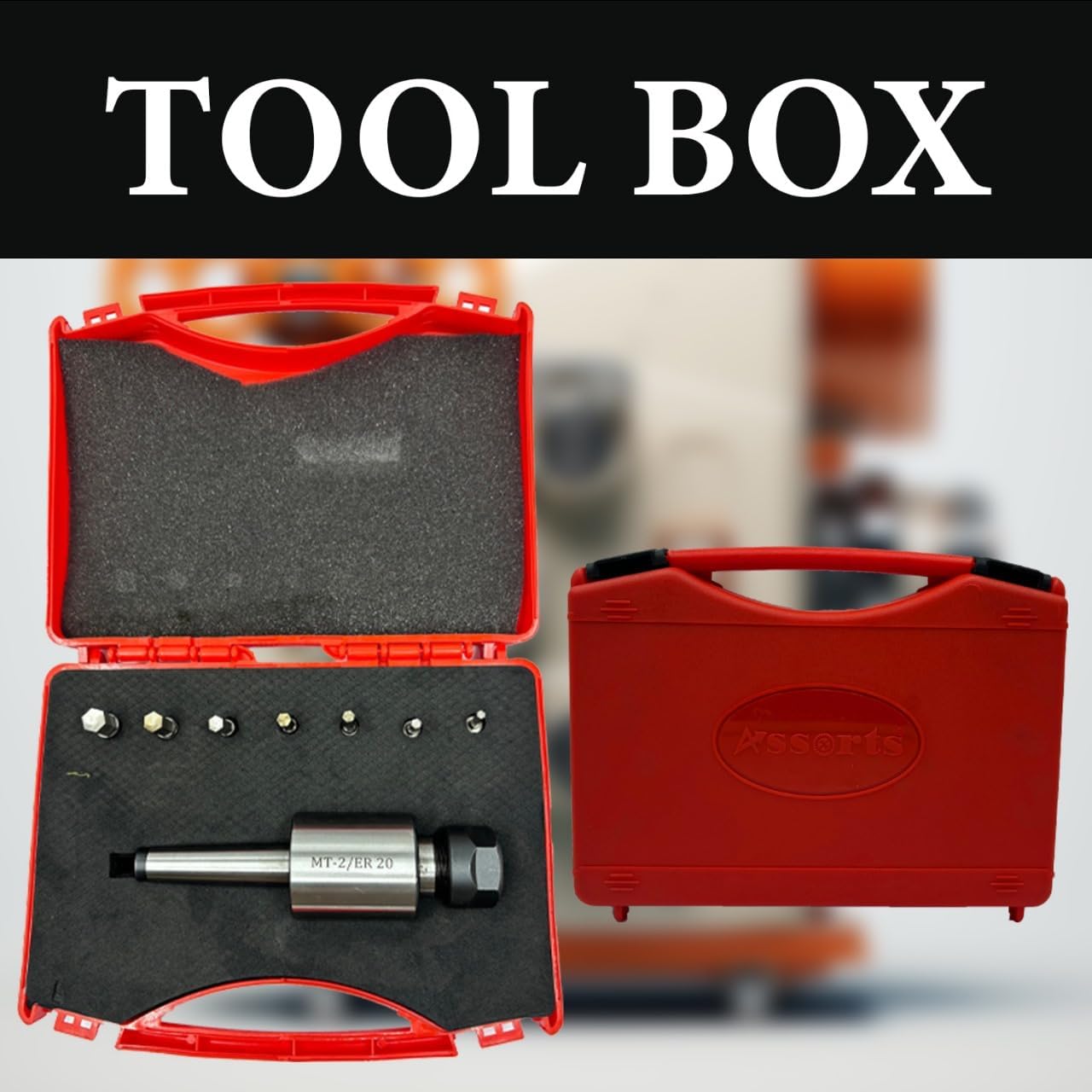 MT2 Shank Rotary Broach Kit with ER-20 Adaptor & 7-Piece Hex Broach Set – Precision Tooling for CNC and Milling Machines