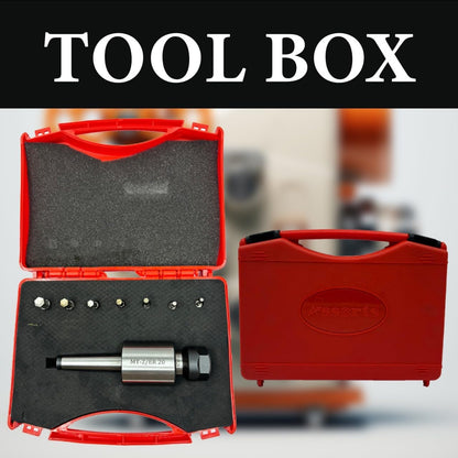 MT2 Shank Rotary Broach Kit with ER-20 Adaptor & 7-Piece Hex Broach Set – Precision Tooling for CNC and Milling Machines