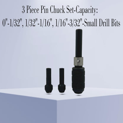 Set of 3 Pcs Pin Chuck Collet Vice-Capacity Small Drill Bits Jewelry Tools