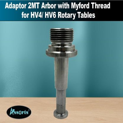 Chuck Adaptor 2MT Arbor with Myford Thread for HV4/ HV6 Rotary Tables