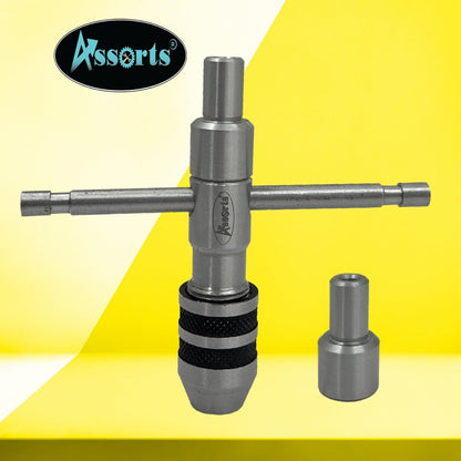 ASSORTS Precision Guiding Tap Wrench with Detachable Spinning Cap - Tool Steel, 1/2" Capacity