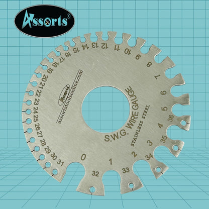 Stainless Steel Wire Gauge Measures Standard and Metric