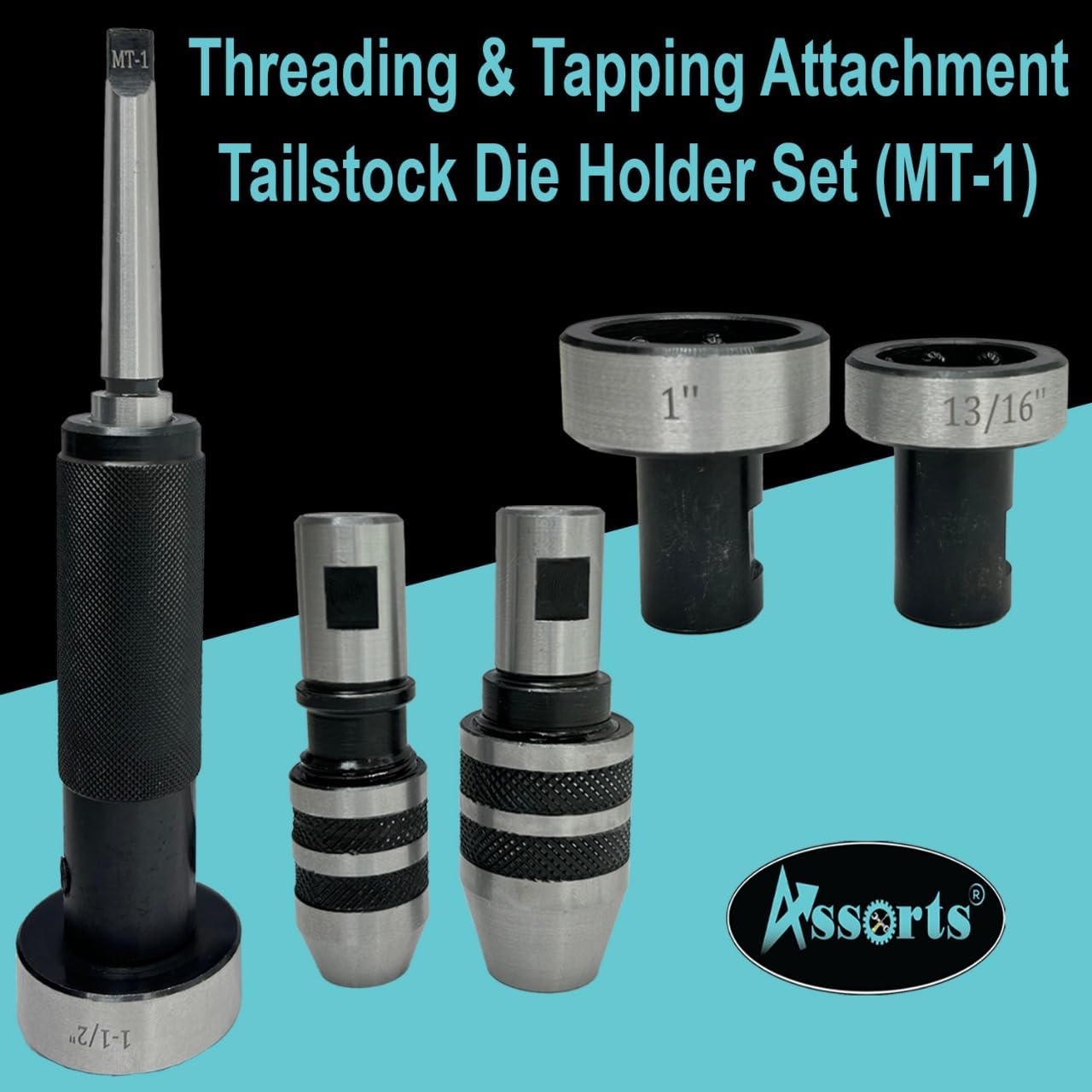 Threading & Tapping Attachment Tailstock Die Holder Set (MT-1)