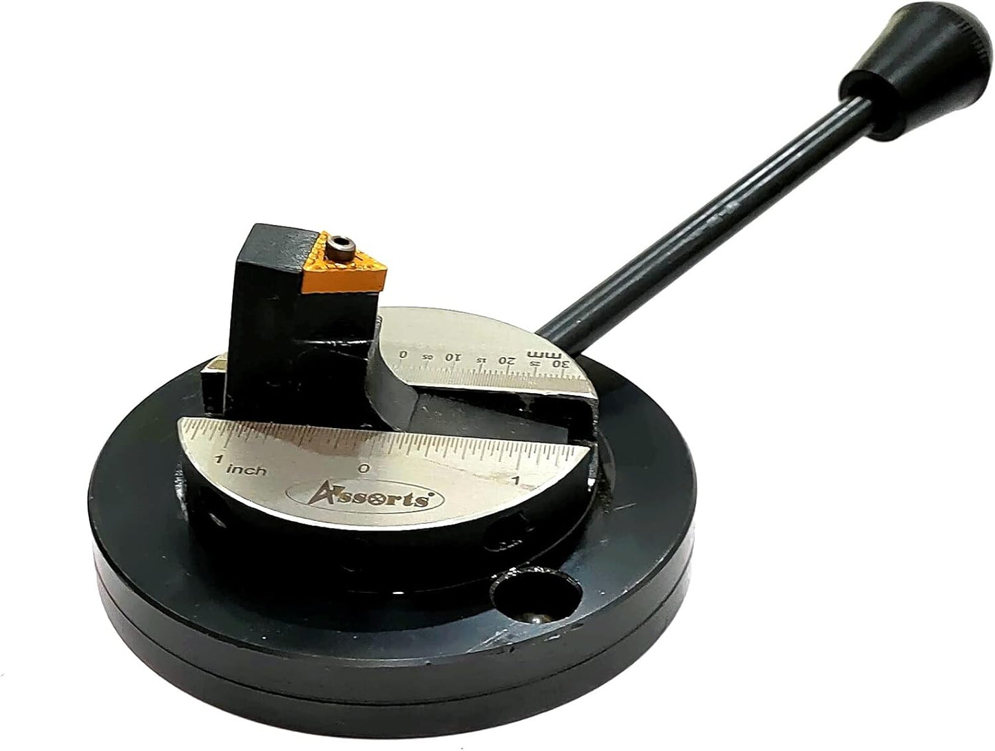 ASSORTS Lathe Ball Turning Attachment – Round Base with Size Scale – Single Bit – Convex & Concave Metal Sphere Radius Turning Fits Myford & Similar Lathes