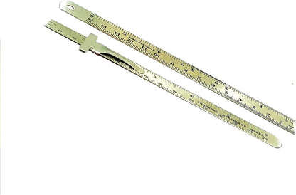 Stainless Steel Measuring Tools (Set of 1 x 6" Ruler & 1 x 6" Depth Gauge cum Ruler)