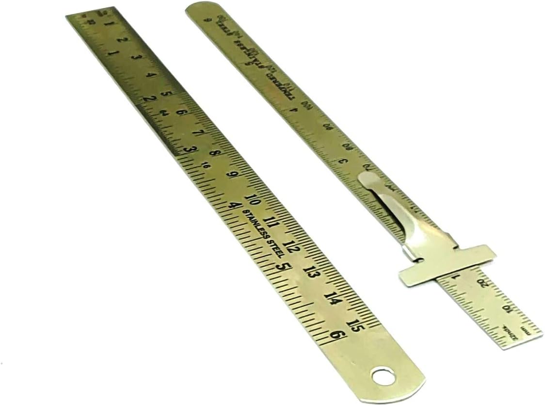 Stainless Steel Measuring Tools (Set of 1 x 6" Depth Gauge cum Ruler, 1 x 6" Ruler & 1 x 12" Ruler)