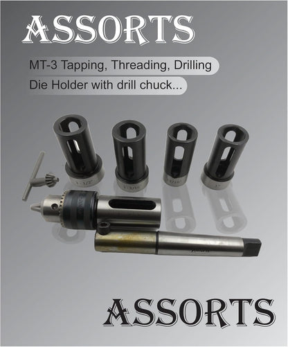 ASSORTS MT-3 TAPPING/DRILLING/THREADING ATTACHMENT WITH DIE HOLDER WITH DRILL CHUCK