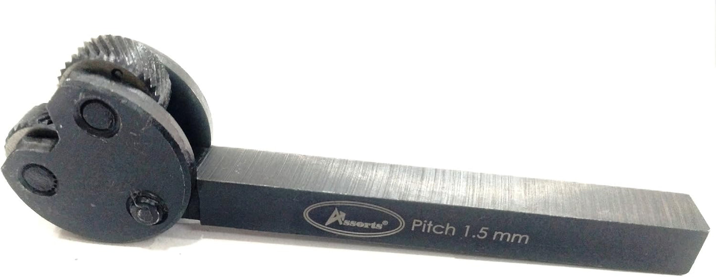 Assorts Knurling Tool Pivot Head – Diamond Pattern, Metric Pitches, 1/2" Square Shank for Lathe, Metalworking & Engineering Tools