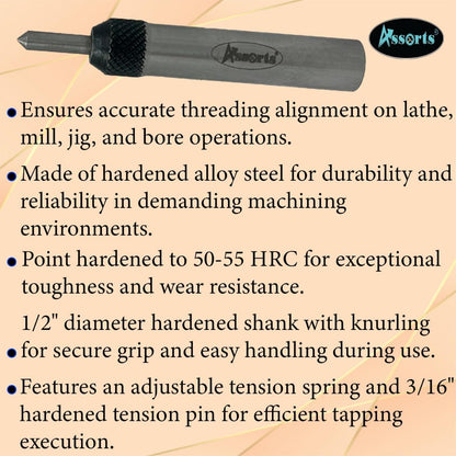 Assorts Spring Center knurl Tap Guide Tool to Align Tap for threading Lathe Mill Jig Bore
