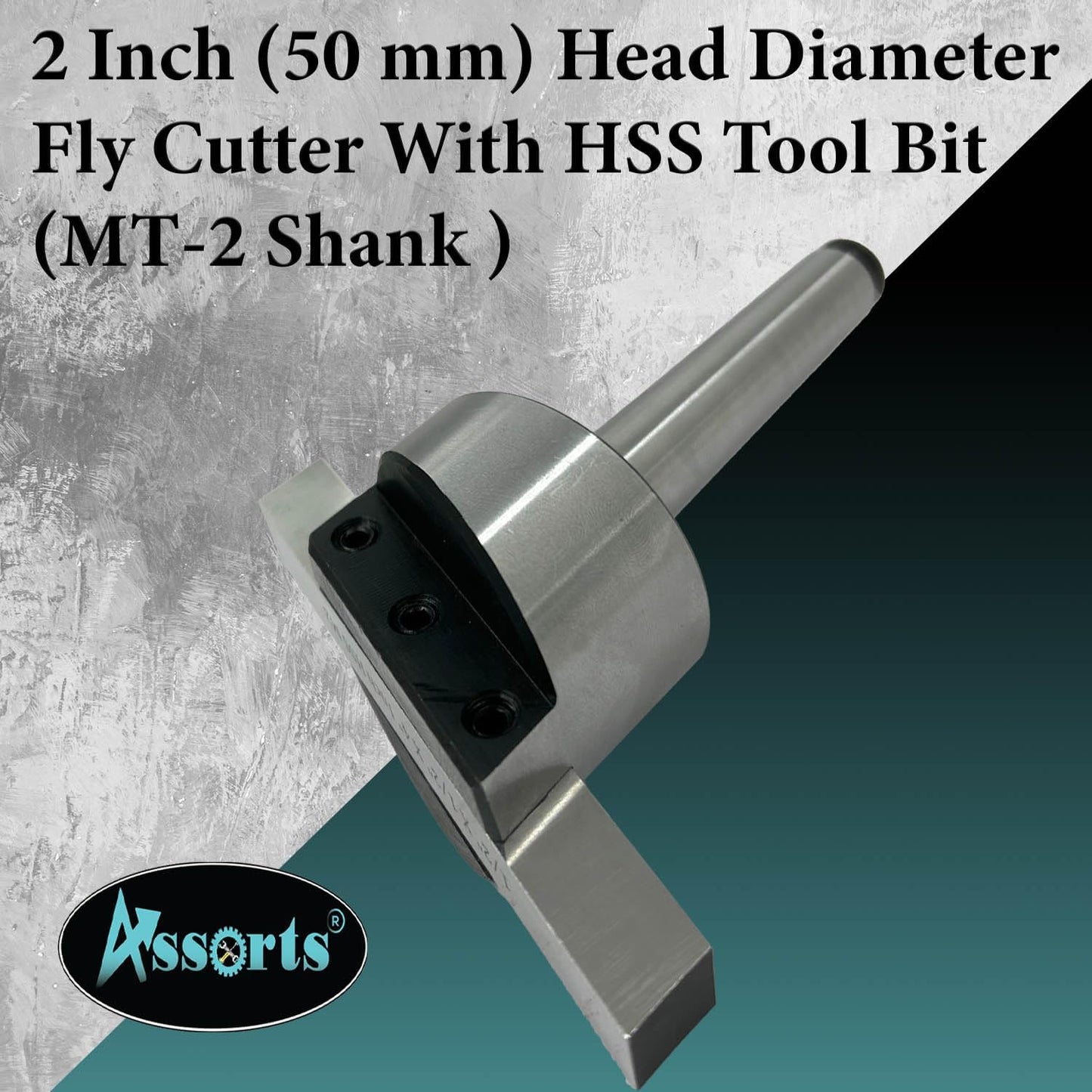 2" Inch (50 mm) Head Diameter Fly Cutter for Milling & Lathe Machine with HSS Bit, 2MT Shank (M10 x 1.5 mm)