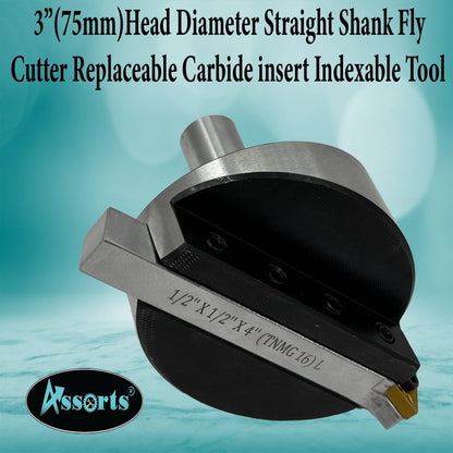 3" Inch II 75 mm Head Diameter Fly Cutter For Milling & Lathe Machine with Replaceable Carbide Insert Indexable Tool