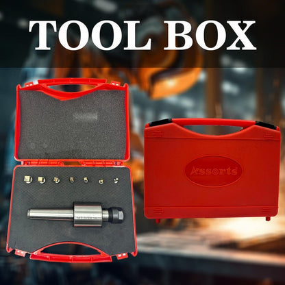 MT3 Shank Rotary Broach Kit with ER16 Adaptor and 7-Pieces Square Broach Set