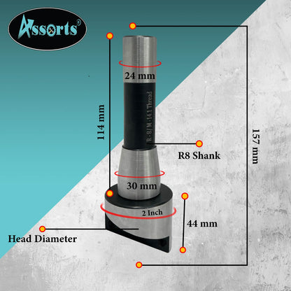 2" Inch II 50 mm Head Diameter Fly Cutter for milling & Lathe Machine with Replaceable Carbide Insert bit HSS Tool
