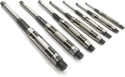 Adjustable Hand Reamers-carbon Steel Blades (Set Of 7 Pcs (HV To H3) - 1/4" To 15/32")