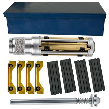 Assorts Engine Cylinder Hone Kit Adjustable Handheld Honing Tool with 4 Extra Carriers & 16 Stones (34–60mm (3" x 1/4" x 1/4"))