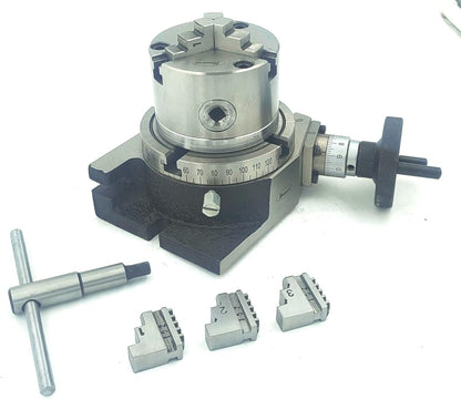 80 mm 3 Jaw Self Centering Chuck with Back Plate (Only Chuck with Back Plate without any Rotary Table)