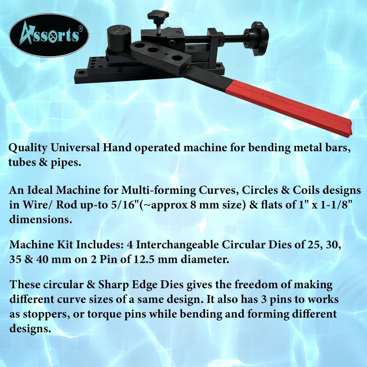Universal Manual Metal Bending Machine for Bars, Tubes, and Pipes