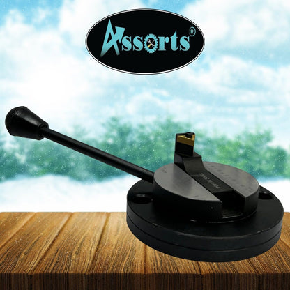 Assorts Lathe Ball Turning Attachment – Round Base with Graduation Scale – Single Bit – Convex & Concave Metal Sphere Radius Turning Fits Myford & Similar Lathes – Supplied in Plastic Suitcase with 1 Cutting Bit Box