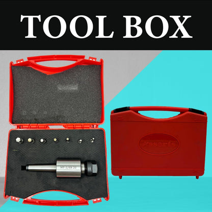 ASSORTS MT-2 Shank Rotary Broach Holder with ER20 Adapter & 7-Piece HEX Broach Set (3–12mm) for CNC Lathe, Milling Machine, Precision Internal Hex Cutting Tools