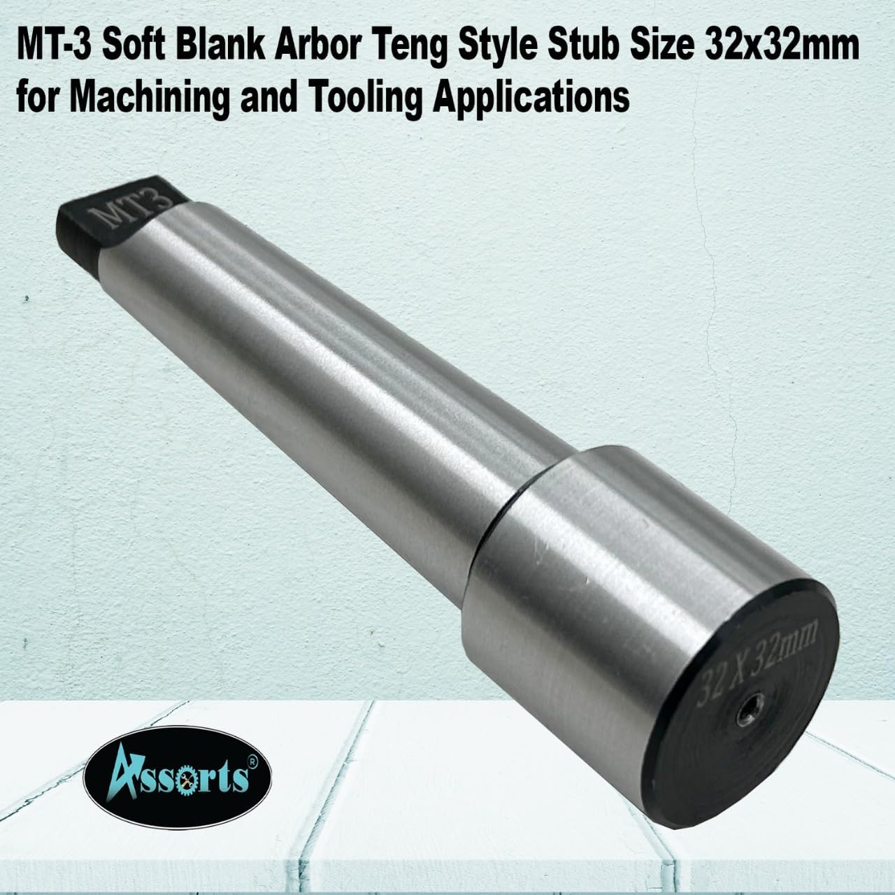 ASSORTS MT-3 Soft Blank Arbor Teng Style Stub Size 32x32mm for Machining and Tooling Applications