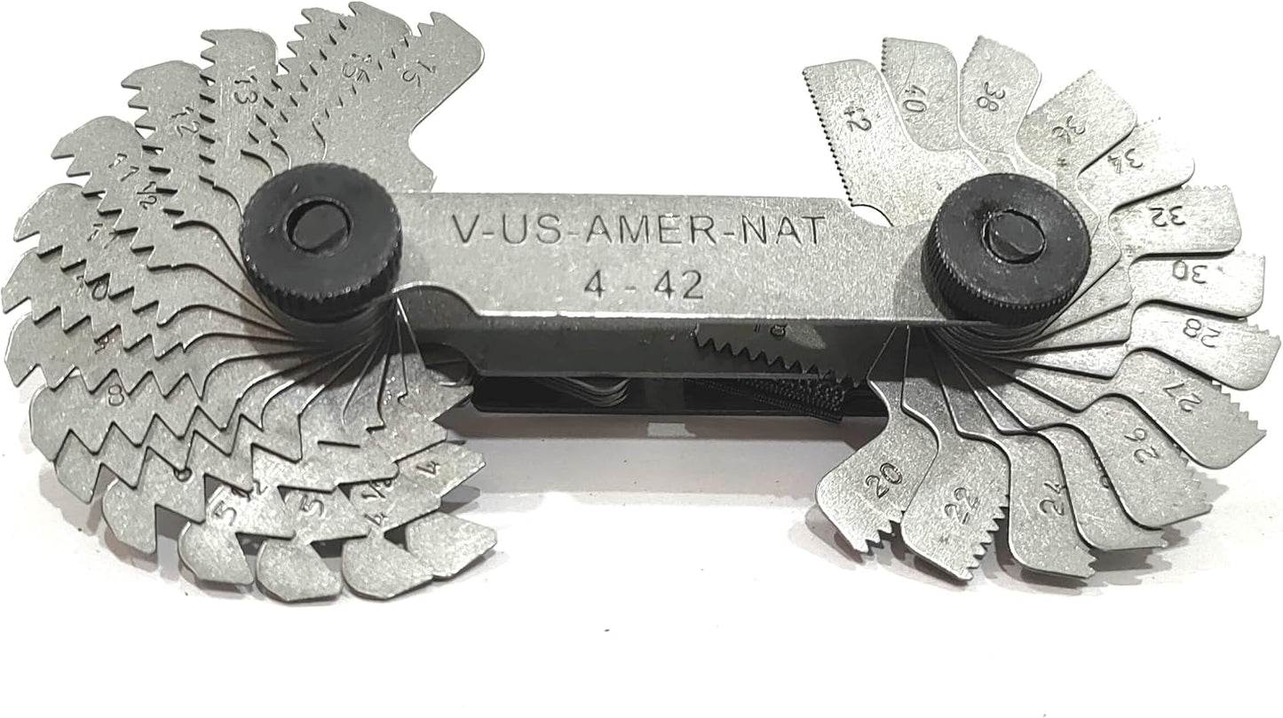 Assorts Metric, Imperial and US Screw Gauge Set, SAE Whitworth 55 Degree, Metric 60 Degree, & US 60 Degree Thread Pitch Gauge for Industrial Measurement