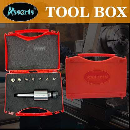 Assorts MT-2 Shank Rotary Broach with ER16 Adapter and 7 Square Broaches