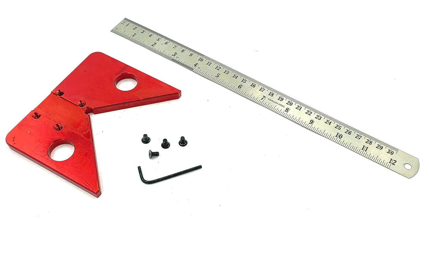 Most Accurate Center Finder Square Carpenter Woodworking Ruler 45 Degrees Angle Line Caliber Marking Ruler Measuring Scribe Tool