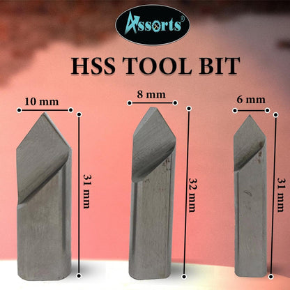 Assorts Set of 3 Pcs Fly Cutters 3/8" Shank + HSS Tool Bit