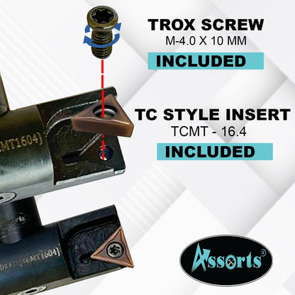 Assorts 8″ Balanced Fly Cutter Indexable Face Milling Cutter with 3/4″ Straight Shank, Single TCMT1604 Insert, Torx Screw & Star Key Included