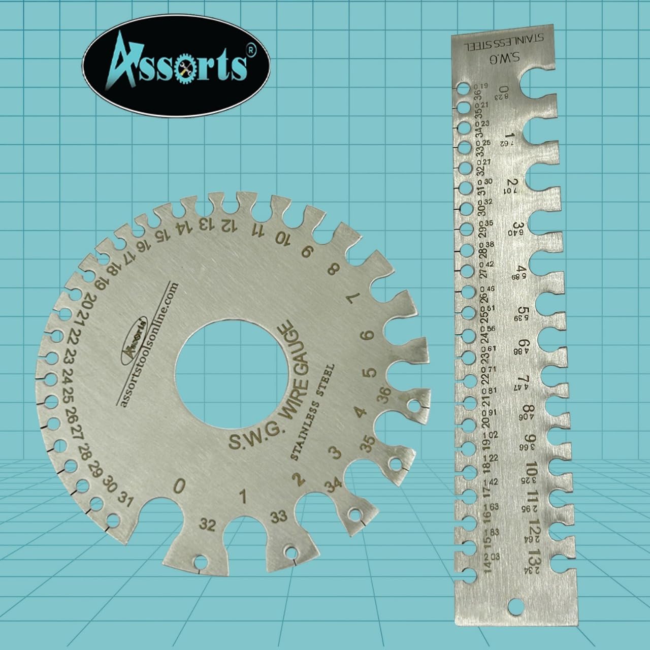 Stainless Steel Wire Gauge Measures Standard and Metric (Set of Both)