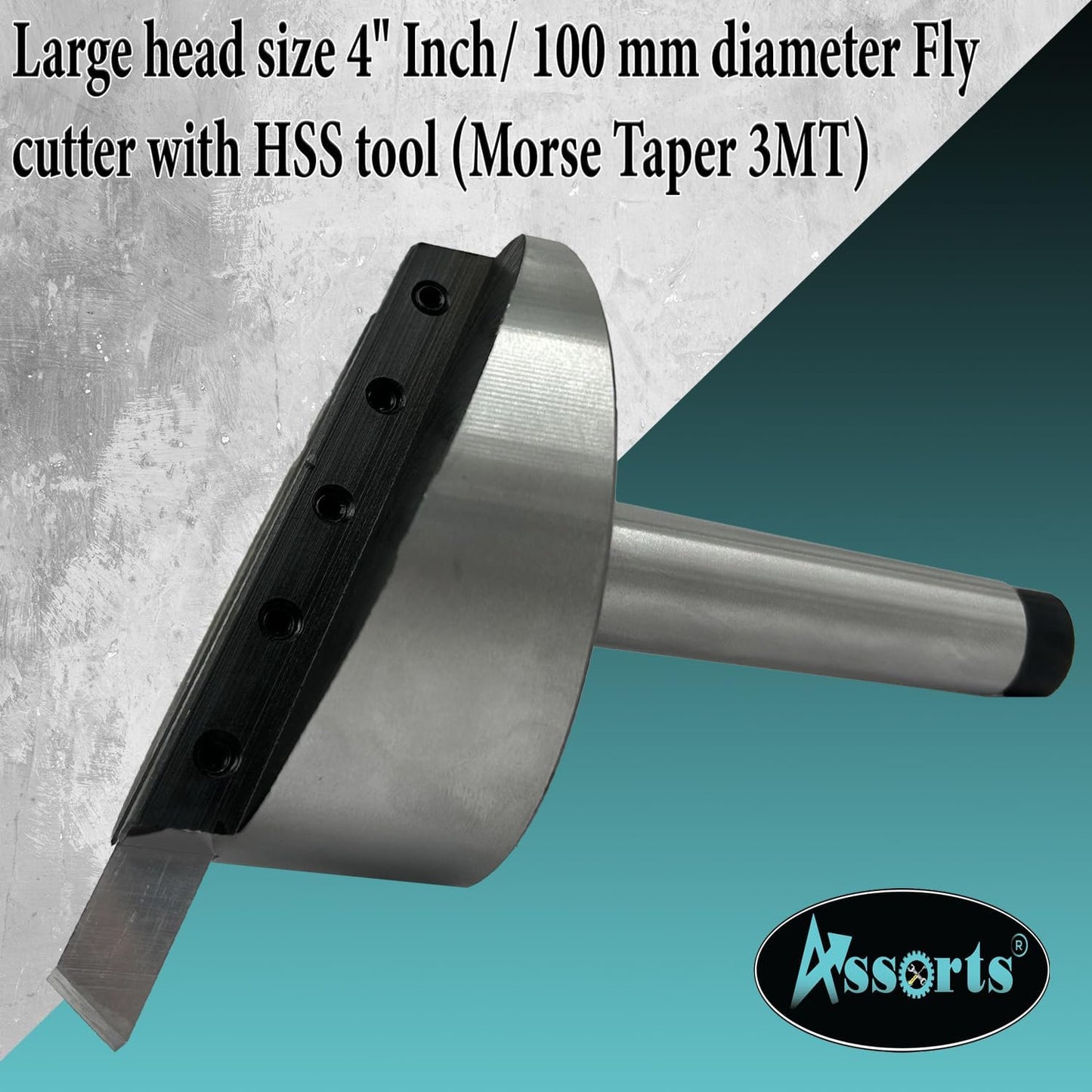 4" Inch (100 mm) Fly Cutter with HSS Bit Tool – MT3 Shank (M12 x 1.75 Drawbar)