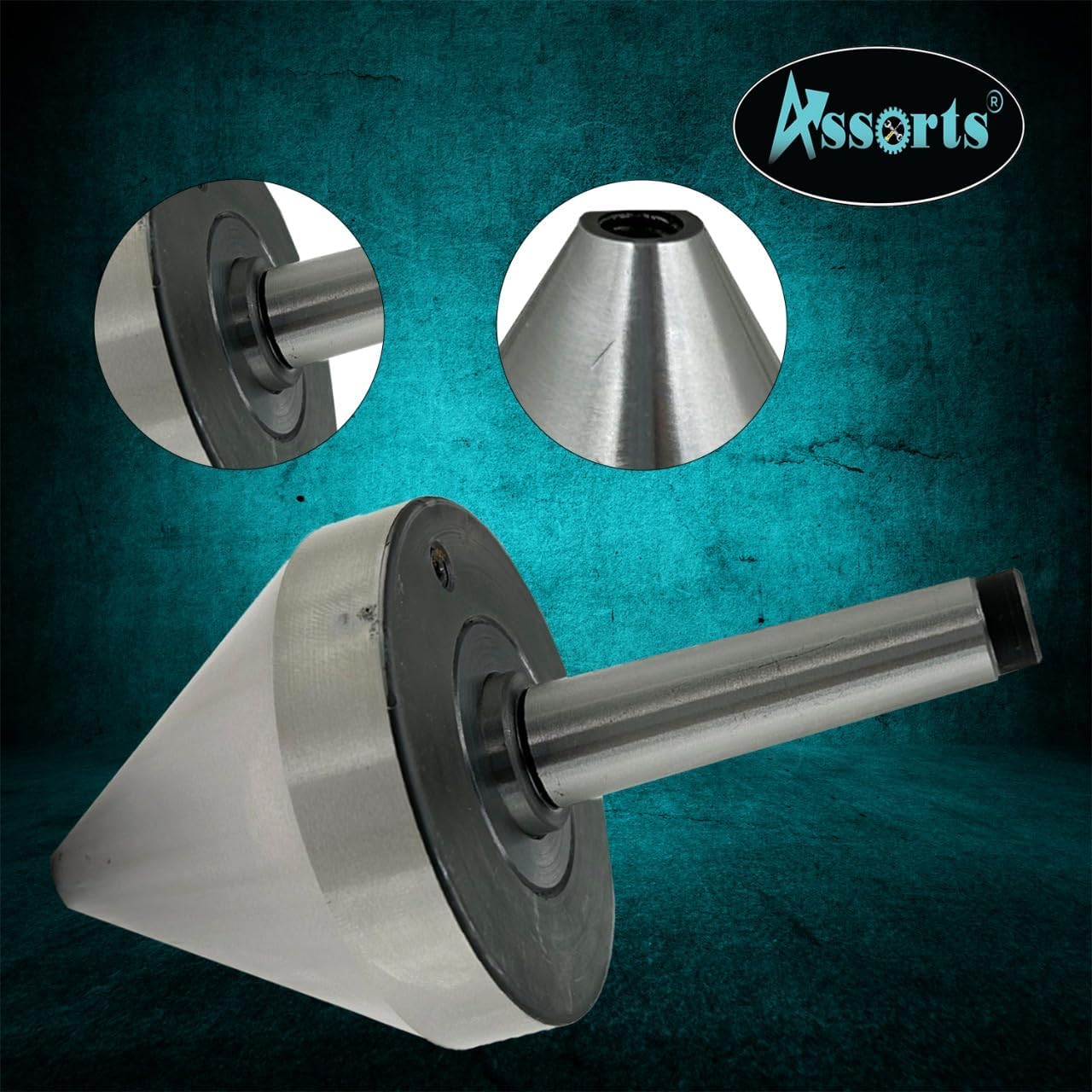 Bull Nose Pipe Live Revolving Center For Conventional Lathe II Under 5 Micron Run-out II Double Bearing II Fully Hardened & Ground II Capacity 0.5" to 3" Inch (12.5 to 75 mm) II (Morse Taper MT2)