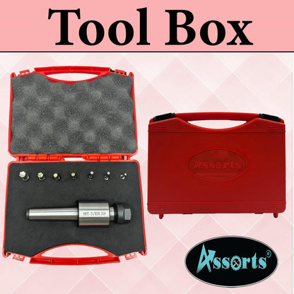 Assorts MT3 Shank Rotary Broach Kit with ER-20 Adapter & 7-Piece Square Broach Set – High-Precision Tools for CNC and Milling Excellence
