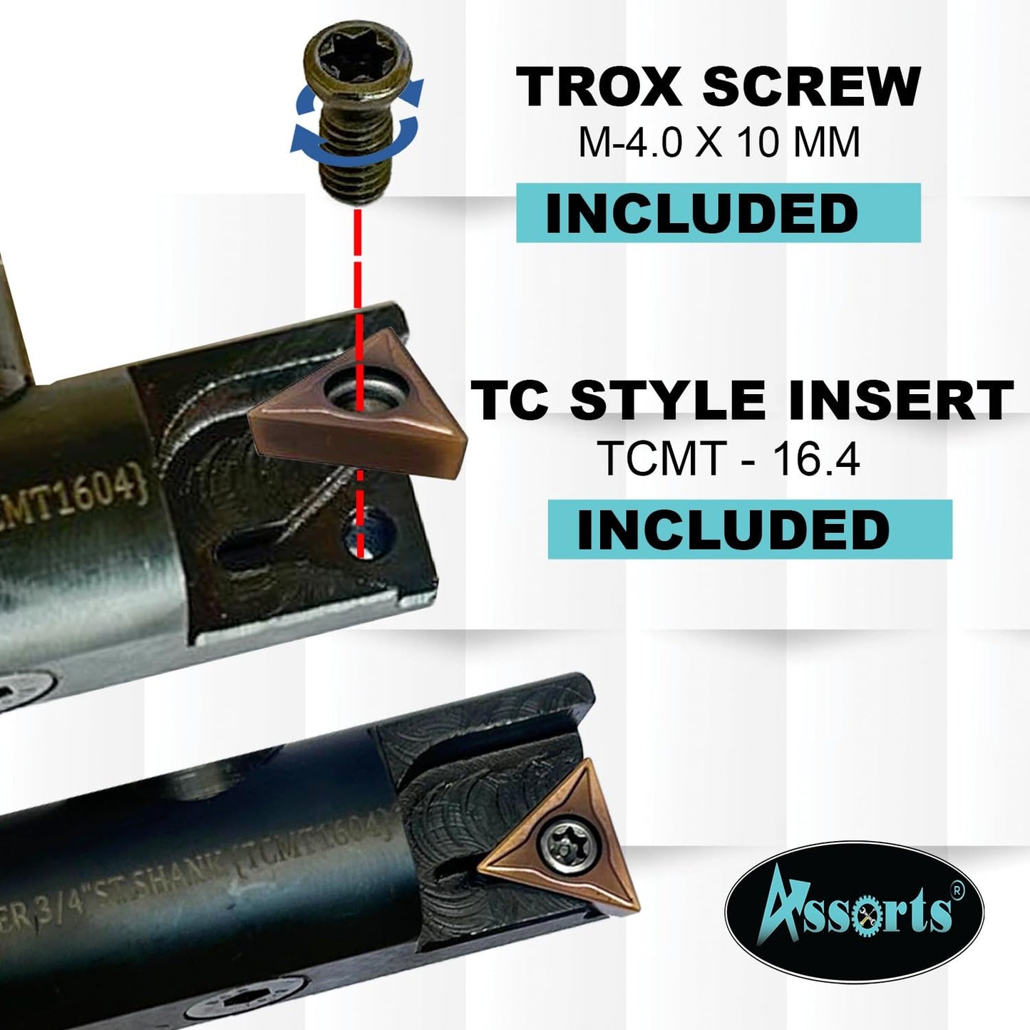 ASSORTS New Balanced Design 3″ Indexable Fly Cutter with 3/4″ Straight Shank, Single Insert Face Milling Cutter, TCMT1604 Insert, Torx Screw & Star Key Included