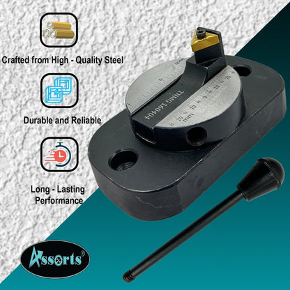 Assorts Lathe Ball Turning Attachment – Oval & Round Base with Graduation Scale – Single & Double Bit Options – Convex & Concave Metal Sphere Radius Turning Fits Myford & Similar Lathes – Supplied in Plastic Suitcase with 1 Cutting Bit Box