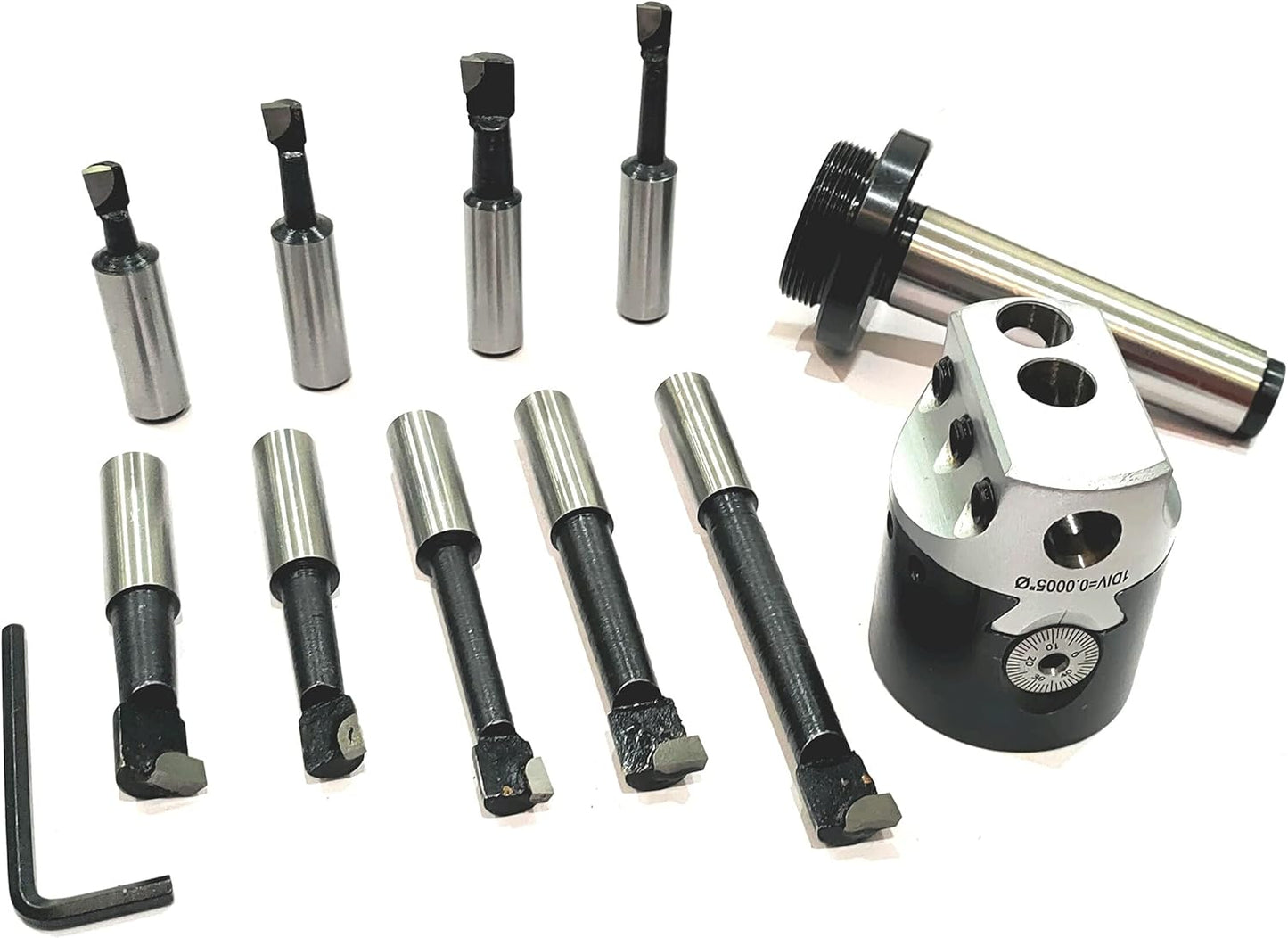 Assorts' Boring Head 2" Inches for Milling & Lathe Machine (2MT (M10 x 1.5 Drawbar) & 9 PC CARBIDE TOOL SET)