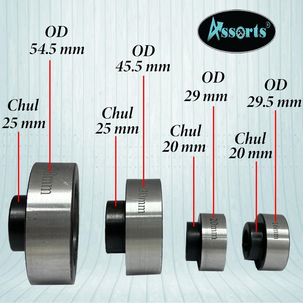Assorts' Metric Die Sizes 16, 20, 25, 30, 38 mm Holder Capacity for Threading on Lathe (2MT)