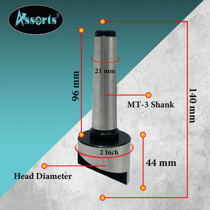 2" Inch (50 mm) Head Diameter Fly Cutter for Milling & Lathe Machine with HSS Tool Bit, 3MT Shank (M12 x 1.75 mm)