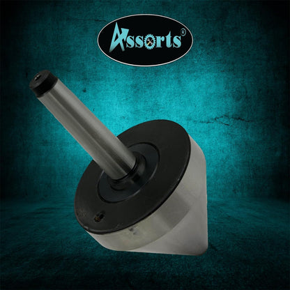 Bull Nose Pipe Live Revolving Center For Conventional Lathe II Under 5 Micron Run-out II Double Bearing II Fully Hardened & Ground II Capacity 0.5" to 3" Inch (12.5 to 75 mm) II (Morse Taper MT2)