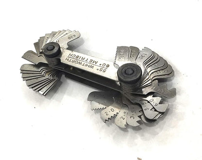 QUALITY 4 PIECES EDGE FINDER SET, 51 BLADES THREAD SCREW PITCH GAUGE, & WIRE GAUGE SET ROUND & RECTANGULAR