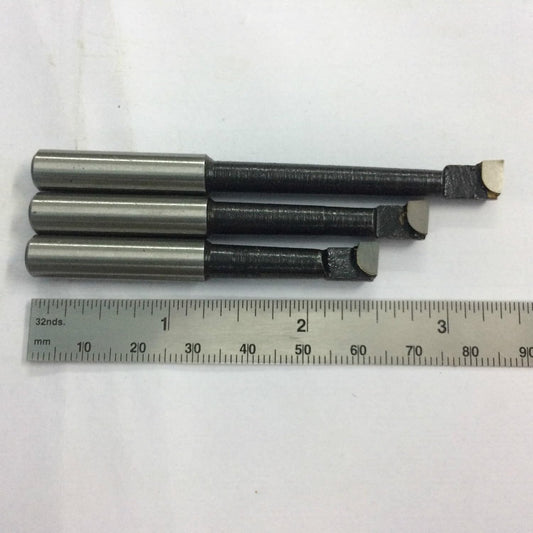 3 Pcs Carbide Brazed Tool Set of 8 mm Diameter for Boring Head