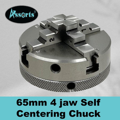 Lathe Spindle Adapter Connects 1" X 8 Tpi Machine Spindle To M14 X 1 Threaded Chucks (Adaptor With 65 Mm 4 Jaw Self Centering Chuck)
